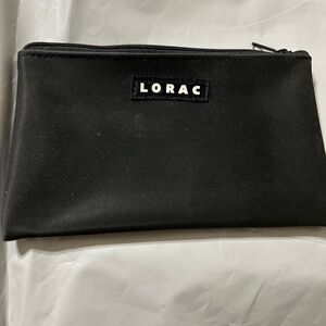 Lorac black makeup pouch cosmetic bag money wallet zipper closure